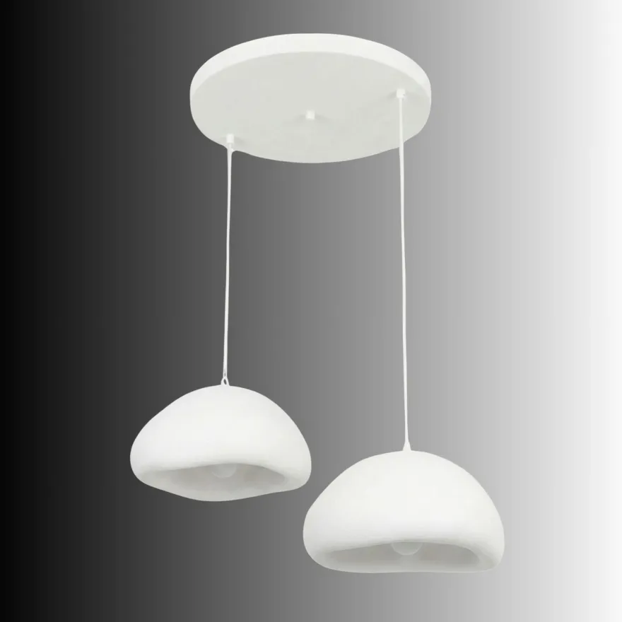 Riippuvalaisin Linento Lighting Loval 40-40-T-Luna, 2-osainen, valkoinen