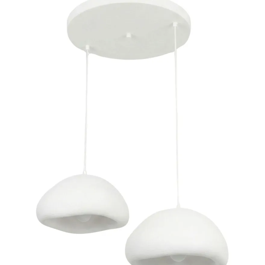 Riippuvalaisin Linento Lighting Loval 40-40-T-Luna, 2-osainen, valkoinen