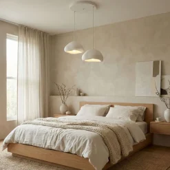 Riippuvalaisin Linento Lighting Loval 40-40-T-Luna, 2-osainen, valkoinen