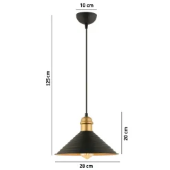 Riippuvalaisin Linento Lighting RT-26, Ø28cm, E27, max. 40W, IP20, musta