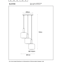 Riippuvalaisin Lucide Eloise, Ø40cm, IP20, musta
