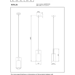 Riippuvalaisin Lucide Ninja, Ø11.5cm, IP20, keltainen