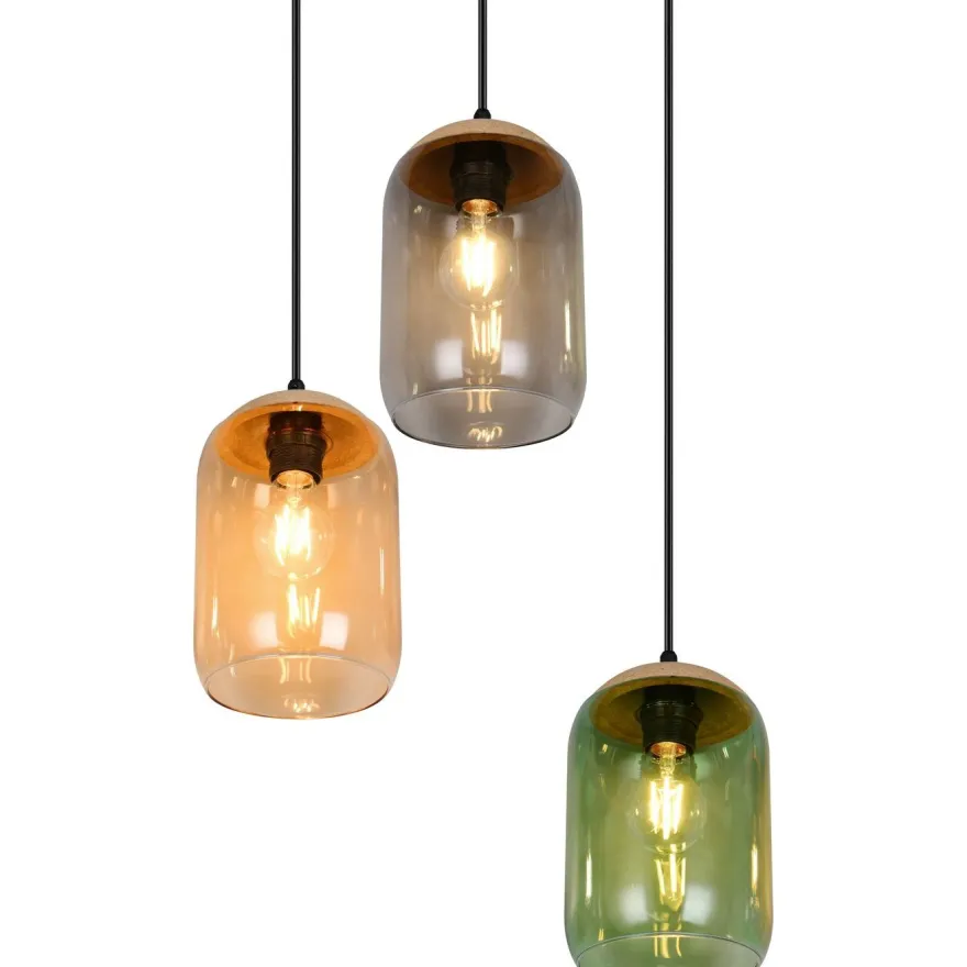 Riippuvalaisin Trio Cork, 3-os, E27, moniväri