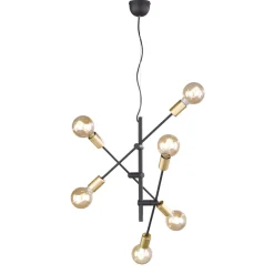 Riippuvalaisin Trio Cross Ø545x1500 mm, mattamusta/kulta