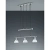 Riippuvalaisin Trio Levisto, 605x110x1600 mm, 3-osainen harjattu teräs