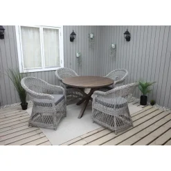 Ruokailuryhmä Baltic Garden, Ø112cm Scottsdale-pöytä + 4 Rosie-tuolia