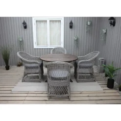 Ruokailuryhmä Baltic Garden, Ø112cm Scottsdale-pöytä + 4 Rosie-tuolia
