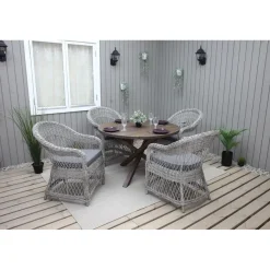 Ruokailuryhmä Baltic Garden, Ø112cm Scottsdale-pöytä + 4 Rosie-tuolia