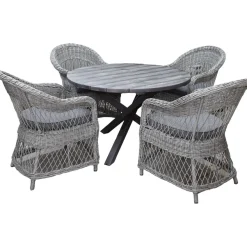 Ruokailuryhmä Baltic Garden, Ø112cm Scottsdale-pöytä + 4 Rosie-tuolia