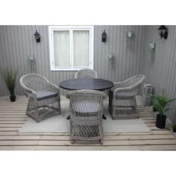 Ruokailuryhmä Baltic Garden, Ø112cm Scottsdale-pöytä + 4 Rosie-tuolia