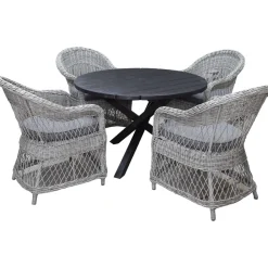 Ruokailuryhmä Baltic Garden, Ø112cm Scottsdale-pöytä + 4 Rosie-tuolia