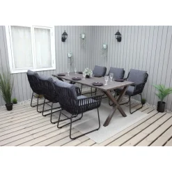Ruokailuryhmä Baltic Garden, 190x86cm Scottsdale-pöytä + 6 Maggie-tuolia