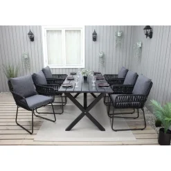 Ruokailuryhmä Baltic Garden, 190x86cm Scottsdale-pöytä + 6 Maggie-tuolia