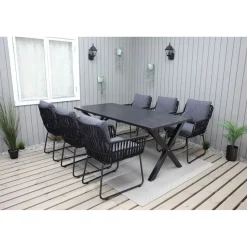 Ruokailuryhmä Baltic Garden, 190x86cm Scottsdale-pöytä + 6 Maggie-tuolia