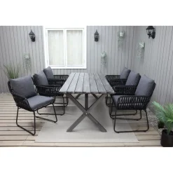 Ruokailuryhmä Baltic Garden, 190x86cm Scottsdale-pöytä + 6 Maggie-tuolia