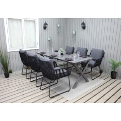 Ruokailuryhmä Baltic Garden, 190x86cm Scottsdale-pöytä + 6 Maggie-tuolia