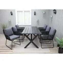 Ruokailuryhmä Baltic Garden, 190x86cm Scottsdale-pöytä + 6 Maggie-tuolia