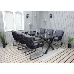 Ruokailuryhmä Baltic Garden, 190x86cm Scottsdale-pöytä + 6 Maggie-tuolia