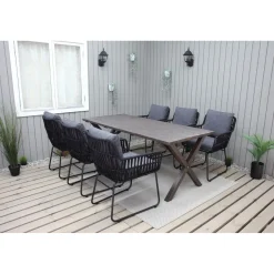 Ruokailuryhmä Baltic Garden, 190x86cm Scottsdale-pöytä + 6 Maggie-tuolia