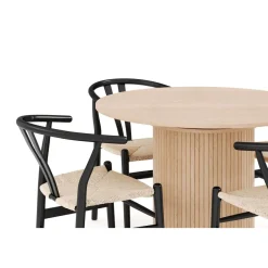Ruokailuryhmä Kopparbo, 106cm jatkettava, 4 Dastoori ruokatuolia, beige (00722)