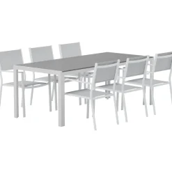 Ruokailuryhmä ulos Venture Home, harmaa Break-pöytä 205x90cm + 6 harmaata Copacabana-tuolia