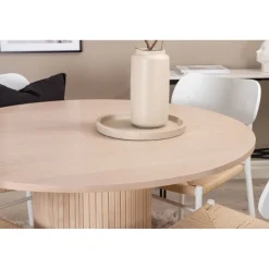 Ruokailuryhmä Venture Home, ⌀110cm beige Bianca-pöytä + 4 valkoista Polly-tuolia