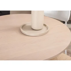 Ruokailuryhmä Venture Home, ⌀110cm beige Bianca-pöytä + 4 valkoista Polly-tuolia