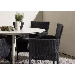 Ruokailuryhmä Venture Home, ø120cm, beige Lina-pöytä + 4 Malina-tuolia