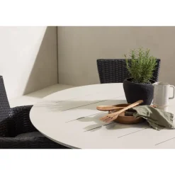 Ruokailuryhmä Venture Home, ø120cm, beige Lina-pöytä + 4 Malina-tuolia