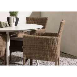 Ruokailuryhmä Venture Home, ø120cm, beige Lina-pöytä + 4 Malina-tuolia