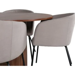 Ruokailuryhmä Venture Home, ⌀110cm Bianca-pöytä + 4 beigeä Berit-tuolia