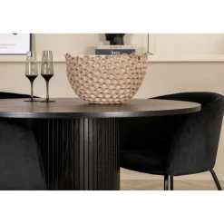 Ruokailuryhmä Venture Home, ⌀110cm Bianca-pöytä + 4 Berit-tuolia, sametti
