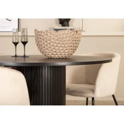Ruokailuryhmä Venture Home, ⌀110cm Bianca-pöytä + 4 Berit-tuolia, sametti