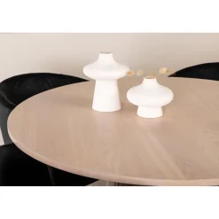 Ruokailuryhmä Venture Home, ⌀110cm Bianca-pöytä + 4 Berit-tuolia, sametti