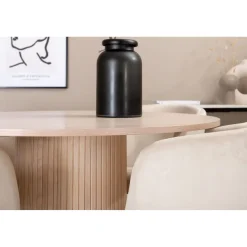 Ruokailuryhmä Venture Home, ⌀110cm Bianca-pöytä + 4 Berit-tuolia, sametti
