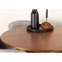 Ruokailuryhmä Venture Home, ⌀110cm Bianca-pöytä + 4 Berit-tuolia, sametti
