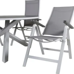 Ruokailuryhmä Venture Home, ø140cm Copacabana-pöytä + 4 Albany-tuolia