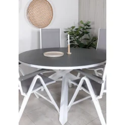 Ruokailuryhmä Venture Home, ø140cm Copacabana-pöytä + 4 Albany-tuolia