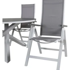 Ruokailuryhmä Venture Home, ø140cm Copacabana-pöytä + 4 Albany-tuolia