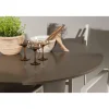Ruokailuryhmä Venture Home, ø120cm harmaanruskea Santa Fe -pöytä + 4 beigeä, pinottavaa Copacabana-tuolia