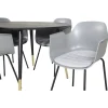 Ruokailuryhmä Venture Home, ⌀115cm musta Dipp-ruokapöytä + 4 harmaata Comfort-tuolia