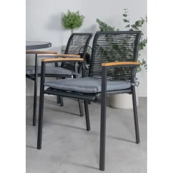 Ruokailuryhmä Venture Home, ø140cm Parma-pöytä + 6 Dallas-tuolia