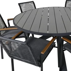 Ruokailuryhmä Venture Home, ø140cm Parma-pöytä + 6 Dallas-tuolia