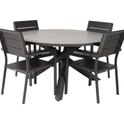 Ruokailuryhmä Venture Home, ø140cm Parma-pöytä + 4 Levels-tuolia