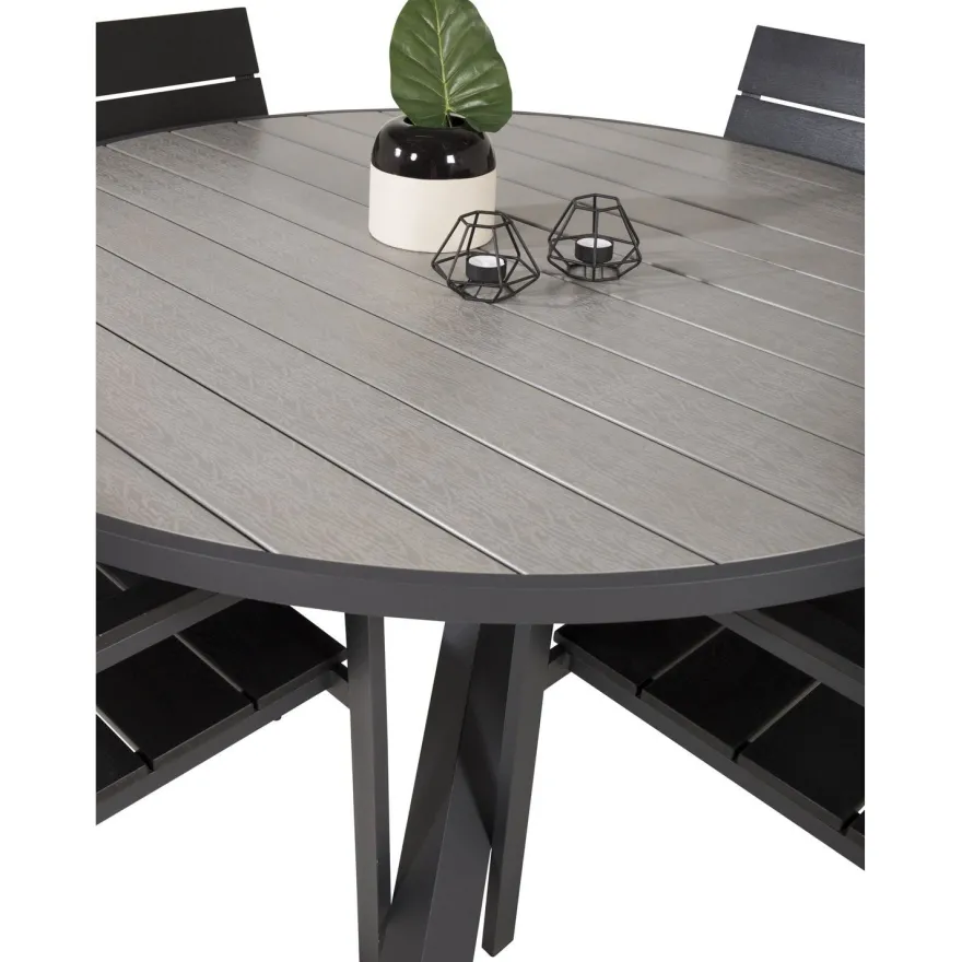 Ruokailuryhmä Venture Home, ø140cm Parma-pöytä + 4 Levels-tuolia