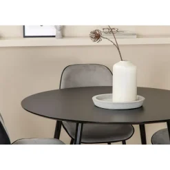 Ruokailuryhmä Venture Home, ⌀100cm Silar-pöytä + 4 harmaata Emma-tuolia
