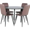 Ruokailuryhmä Venture Home, ⌀100cm Silar-pöytä + 4 Windu Lyx -tuolia