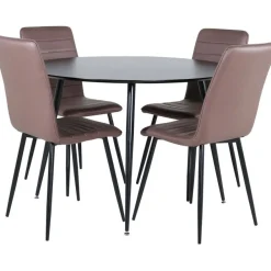 Ruokailuryhmä Venture Home, ⌀100cm Silar-pöytä + 4 Windu Lyx -tuolia