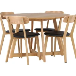 Ruokailuryhmä Venture Home, ⌀120cm Yakidon-pöytä + 4 Sanjos-tuolia