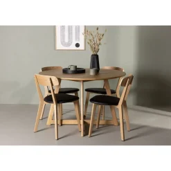 Ruokailuryhmä Venture Home, ⌀120cm Yakidon-pöytä + 4 Sanjos-tuolia